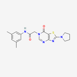 molecular formula C19H21N5O2S B2651573 N-(3,5-dimethylphenyl)-2-(7-oxo-2-(pyrrolidin-1-yl)thiazolo[4,5-d]pyrimidin-6(7H)-yl)acetamide CAS No. 1223778-85-5