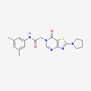 molecular formula C19H21N5O2S B2651573 N-(3,5-二甲苯基)-2-(7-氧代-2-(吡咯烷-1-基)噻唑并[4,5-d]嘧啶-6(7H)-基)乙酰胺 CAS No. 1223778-85-5