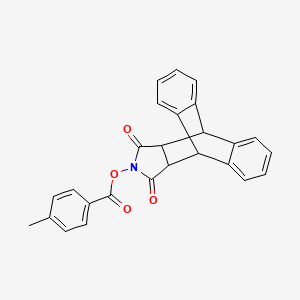 molecular formula C26H19NO4 B2651582 16,18-Dioxo-17-azapentacyclo[6.6.5.0^{2,7}.0^{9,14}.0^{15,19}]nonadeca-2(7),3,5,9(14),10,12-hexaen-17-yl 4-methylbenzoate CAS No. 478029-40-2