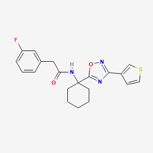 molecular formula C20H20FN3O2S B2651589 2-(3-fluorophenyl)-N-{1-[3-(3-thienyl)-1,2,4-oxadiazol-5-yl]cyclohexyl}acetamide CAS No. 1396855-32-5