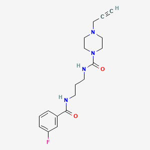 N-[3-[(3-Fluorobenzoyl)amino]propyl]-4-prop-2-ynylpiperazine-1-carboxamide