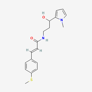 molecular formula C18H22N2O2S B2651604 (E)-N-(3-hydroxy-3-(1-methyl-1H-pyrrol-2-yl)propyl)-3-(4-(methylthio)phenyl)acrylamide CAS No. 1799201-50-5