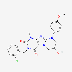 3-(2-chlorobenzyl)-7-hydroxy-9-(4-methoxyphenyl)-1-methyl-6,7,8,9-tetrahydropyrimido[2,1-f]purine-2,4(1H,3H)-dione