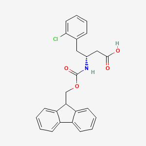 molecular formula C25H22ClNO4 B2651609 (R)-3-((((9H-Fluoren-9-yl)methoxy)carbonyl)amino)-4-(2-chlorophenyl)butanoic acid CAS No. 268734-29-8