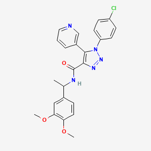 1-(4-chlorophenyl)-N-(1-(3,4-dimethoxyphenyl)ethyl)-5-(pyridin-3-yl)-1H-1,2,3-triazole-4-carboxamide