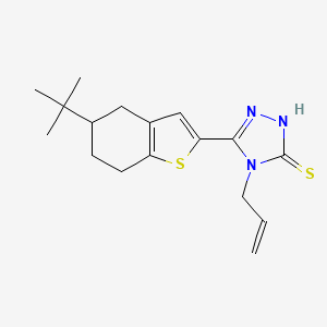 molecular formula C17H23N3S2 B2651615 5-(5-tert-butyl-4,5,6,7-tetrahydro-1-benzothiophen-2-yl)-4-(prop-2-en-1-yl)-4H-1,2,4-triazole-3-thiol CAS No. 790232-35-8