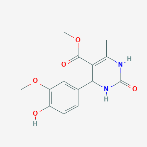 molecular formula C14H16N2O5 B2651617 4-(4-羟基-3-甲氧基苯基)-6-甲基-2-氧代-1,2,3,4-四氢嘧啶-5-羧酸甲酯 CAS No. 299418-75-0