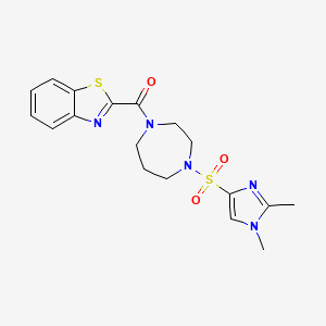 benzo[d]thiazol-2-yl(4-((1,2-dimethyl-1H-imidazol-4-yl)sulfonyl)-1,4-diazepan-1-yl)methanone