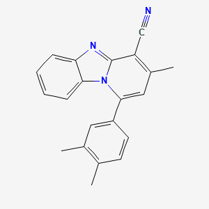 molecular formula C21H17N3 B2651629 1-(3,4-Dimethylphenyl)-3-methylpyrido[1,2-a]benzimidazole-4-carbonitrile CAS No. 730997-93-0
