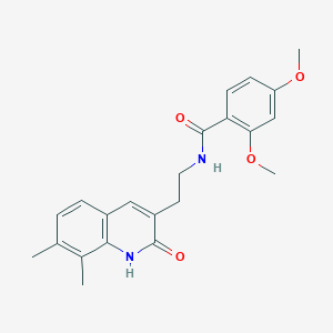 N-[2-(7,8-dimethyl-2-oxo-1H-quinolin-3-yl)ethyl]-2,4-dimethoxybenzamide