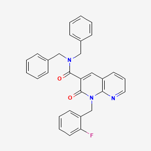 N,N-dibenzyl-1-(2-fluorobenzyl)-2-oxo-1,2-dihydro-1,8-naphthyridine-3-carboxamide