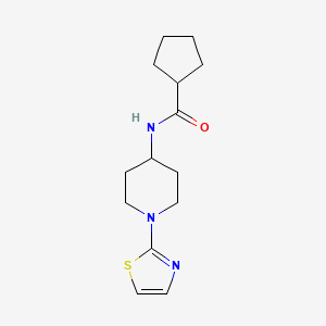 molecular formula C14H21N3OS B2651640 N-(1-(thiazol-2-yl)piperidin-4-yl)cyclopentanecarboxamide CAS No. 1448065-18-6