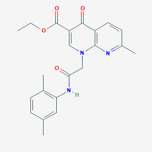 Ethyl 1-(2-((2,5-dimethylphenyl)amino)-2-oxoethyl)-7-methyl-4-oxo-1,4-dihydro-1,8-naphthyridine-3-carboxylate