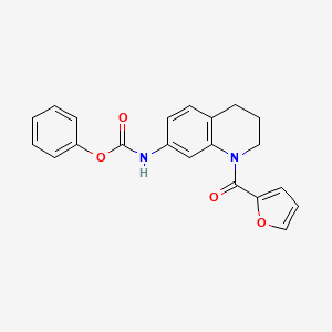 molecular formula C21H18N2O4 B2651654 Phenyl (1-(furan-2-carbonyl)-1,2,3,4-tetrahydroquinolin-7-yl)carbamate CAS No. 941944-95-2