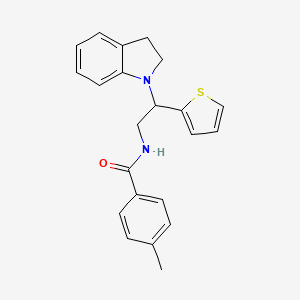 N-(2-(indolin-1-yl)-2-(thiophen-2-yl)ethyl)-4-methylbenzamide