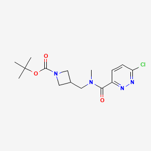 molecular formula C15H21ClN4O3 B2651664 叔丁基3-[[(6-氯哒嗪-3-羰基)-甲基氨基]甲基]氮杂环丁烷-1-羧酸酯 CAS No. 2378502-49-7