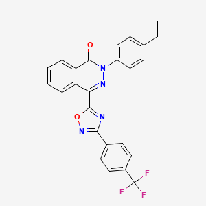 molecular formula C25H17F3N4O2 B2651676 2-(4-ethylphenyl)-4-{3-[4-(trifluoromethyl)phenyl]-1,2,4-oxadiazol-5-yl}phthalazin-1(2H)-one CAS No. 1358708-65-2