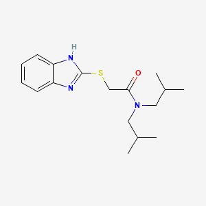 molecular formula C17H25N3OS B2651683 2-(1H-benzimidazol-2-ylsulfanyl)-N,N-bis(2-methylpropyl)acetamide CAS No. 51171-41-6