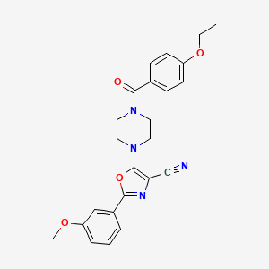 5-(4-(4-Ethoxybenzoyl)piperazin-1-yl)-2-(3-methoxyphenyl)oxazole-4-carbonitrile