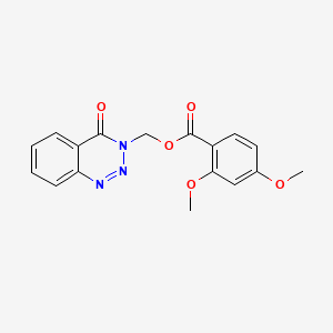 molecular formula C17H15N3O5 B2651689 (4-氧代苯并[d][1,2,3]三嗪-3(4H)-基)甲基 2,4-二甲氧基苯甲酸酯 CAS No. 453530-23-9