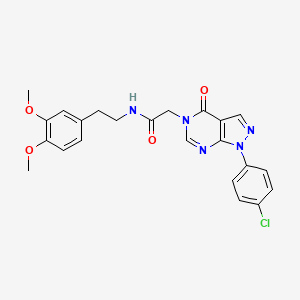 molecular formula C23H22ClN5O4 B2651691 2-(1-(4-chlorophenyl)-4-oxo-1H-pyrazolo[3,4-d]pyrimidin-5(4H)-yl)-N-(3,4-dimethoxyphenethyl)acetamide CAS No. 852441-34-0