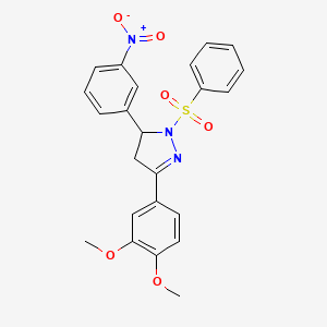 3-(3,4-dimethoxyphenyl)-5-(3-nitrophenyl)-1-(phenylsulfonyl)-4,5-dihydro-1H-pyrazole