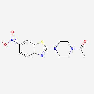 molecular formula C13H14N4O3S B2651697 1-[4-(6-硝基-1,3-苯并噻唑-2-基)哌嗪-1-基]乙酮 CAS No. 309266-79-3