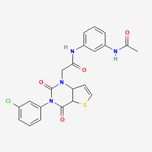 2-[3-(3-chlorophenyl)-2,4-dioxo-1H,2H,3H,4H-thieno[3,2-d]pyrimidin-1-yl]-N-(3-acetamidophenyl)acetamide