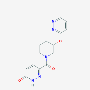 molecular formula C15H17N5O3 B2651713 6-(3-((6-甲基吡哒嗪-3-基)氧代)哌啶-1-羰基)吡哒嗪-3(2H)-酮 CAS No. 2034448-24-1