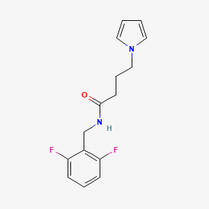 molecular formula C15H16F2N2O B2651715 N-(2,6-二氟苄基)-4-(1H-吡咯-1-基)丁酰胺 CAS No. 1251633-05-2
