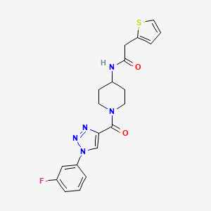 N-(1-(1-(3-fluorophenyl)-1H-1,2,3-triazole-4-carbonyl)piperidin-4-yl)-2-(thiophen-2-yl)acetamide