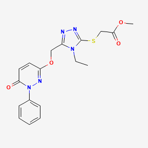methyl 2-[(4-ethyl-5-{[(6-oxo-1-phenyl-1,6-dihydro-3-pyridazinyl)oxy]methyl}-4H-1,2,4-triazol-3-yl)sulfanyl]acetate