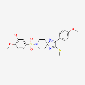 8-((3,4-Dimethoxyphenyl)sulfonyl)-2-(4-methoxyphenyl)-3-(methylthio)-1,4,8-triazaspiro[4.5]deca-1,3-diene