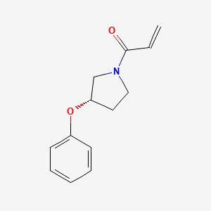 molecular formula C13H15NO2 B2651735 1-[(3S)-3-Phenoxypyrrolidin-1-yl]prop-2-en-1-one CAS No. 2305203-05-6