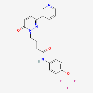 molecular formula C20H17F3N4O3 B2651737 4-(6-oxo-3-(pyridin-3-yl)pyridazin-1(6H)-yl)-N-(4-(trifluoromethoxy)phenyl)butanamide CAS No. 1105230-71-4