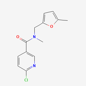 molecular formula C13H13ClN2O2 B2651741 6-chloro-N-methyl-N-[(5-methylfuran-2-yl)methyl]pyridine-3-carboxamide CAS No. 1154243-41-0