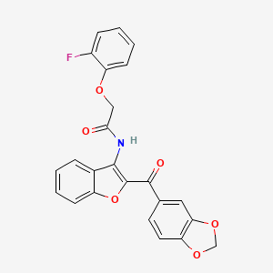 N-[2-(2H-1,3-benzodioxole-5-carbonyl)-1-benzofuran-3-yl]-2-(2-fluorophenoxy)acetamide