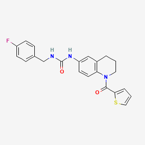 molecular formula C22H20FN3O2S B2651743 1-(4-氟苄基)-3-(1-(噻吩-2-羰基)-1,2,3,4-四氢喹啉-6-基)脲 CAS No. 1203231-55-3