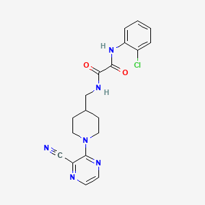 molecular formula C19H19ClN6O2 B2651744 N1-(2-chlorophenyl)-N2-((1-(3-cyanopyrazin-2-yl)piperidin-4-yl)methyl)oxalamide CAS No. 1797844-63-3