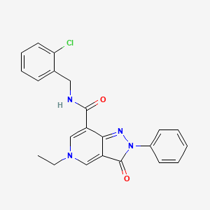 N-(2-chlorobenzyl)-5-ethyl-3-oxo-2-phenyl-3,5-dihydro-2H-pyrazolo[4,3-c]pyridine-7-carboxamide