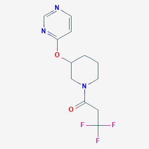 3,3,3-Trifluoro-1-(3-(pyrimidin-4-yloxy)piperidin-1-yl)propan-1-one