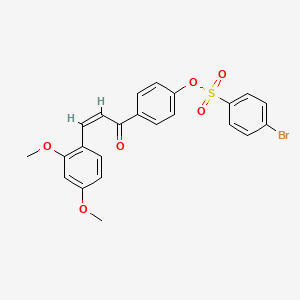 molecular formula C23H19BrO6S B2651759 4-[3-(2,4-二甲氧基苯基)丙烯酰基]苯基 4-溴苯磺酸酯 CAS No. 331461-46-2