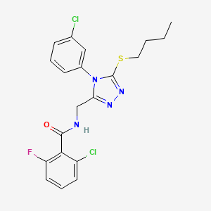 N-{[5-(butylsulfanyl)-4-(3-chlorophenyl)-4H-1,2,4-triazol-3-yl]methyl}-2-chloro-6-fluorobenzamide