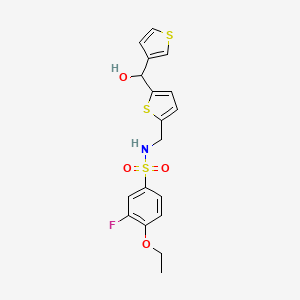 4-ethoxy-3-fluoro-N-((5-(hydroxy(thiophen-3-yl)methyl)thiophen-2-yl)methyl)benzenesulfonamide