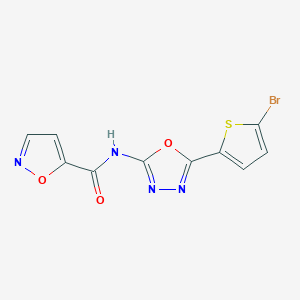 N-(5-(5-bromothiophen-2-yl)-1,3,4-oxadiazol-2-yl)isoxazole-5-carboxamide
