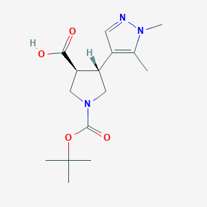 (3S,4R)-1-[(tert-butoxy)carbonyl]-4-(1,5-dimethyl-1H-pyrazol-4-yl)pyrrolidine-3-carboxylic acid
