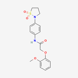N-(4-(1,1-dioxidoisothiazolidin-2-yl)phenyl)-2-(2-methoxyphenoxy)acetamide