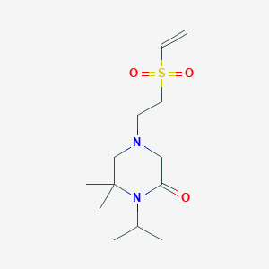 molecular formula C13H24N2O3S B2651832 4-(2-Ethenylsulfonylethyl)-6,6-dimethyl-1-propan-2-ylpiperazin-2-one CAS No. 2249435-79-6