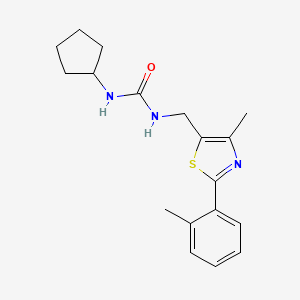 1-Cyclopentyl-3-((4-methyl-2-(o-tolyl)thiazol-5-yl)methyl)urea