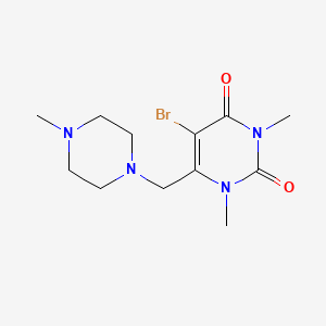 5-bromo-1,3-dimethyl-6-((4-methylpiperazin-1-yl)methyl)pyrimidine-2,4(1H,3H)-dione
